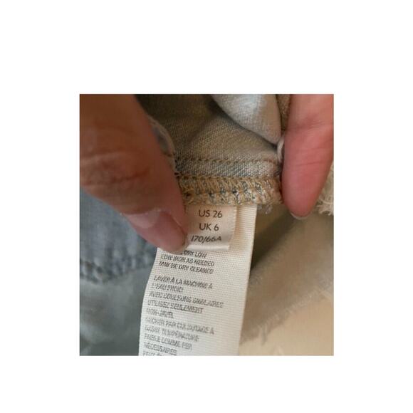 Free People Mini Skirt 26 Sidecar Distressed Denim Mini Light Blue - Picture 9 of 9